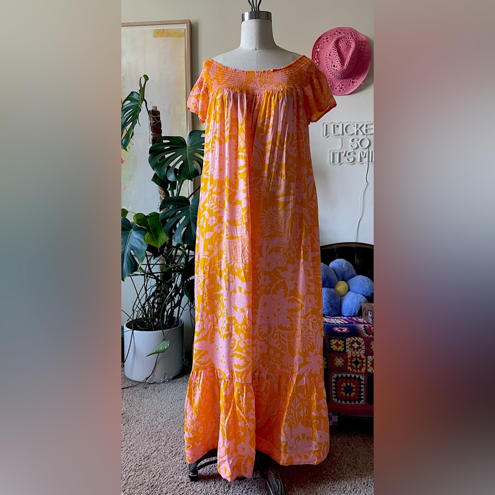 Flowy Anthropologie Dress Boho Hippie